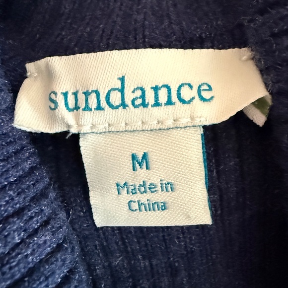 Sundance Dark Blue Turtleneck Long Sleeve Knit Sweater Size M - Picture 8 of 10